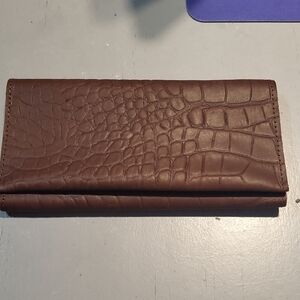 ABLE  BROWN  "ALLIGATOR" 100% LEATHER WALLET
